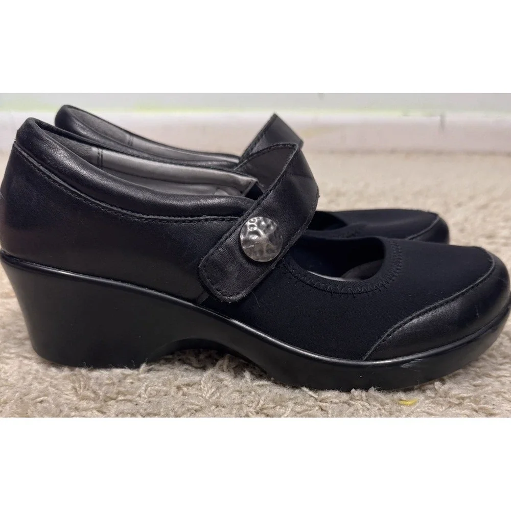 Alegría Maya Black Mary Jane Comfort Shoes Wedge Heel EU‎ 38 US 7-7.5 Supportive